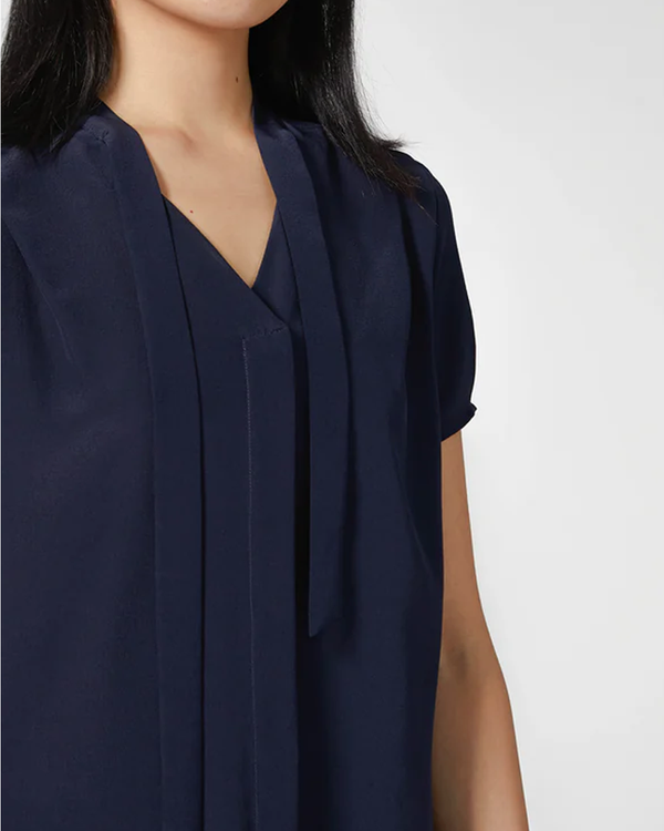 Katie Silk Shirt - Navy